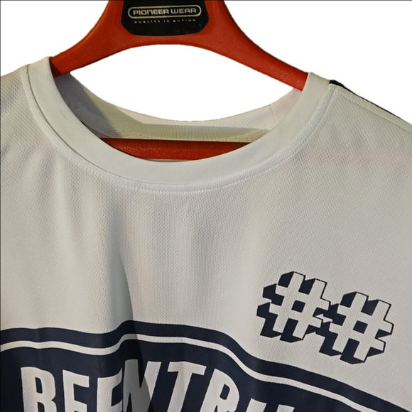 Beentrill Hype Beast Jersey Top Hi-Lo White & Blue Short Sleeve for Men size L - Picture 2 of 10